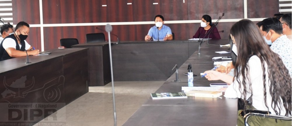 Kohima District Task Force on COVID-19 meeting with the representatives of ward and colony at DPDB Conference Hall, Kohima on August 4. (DIPR Photo)